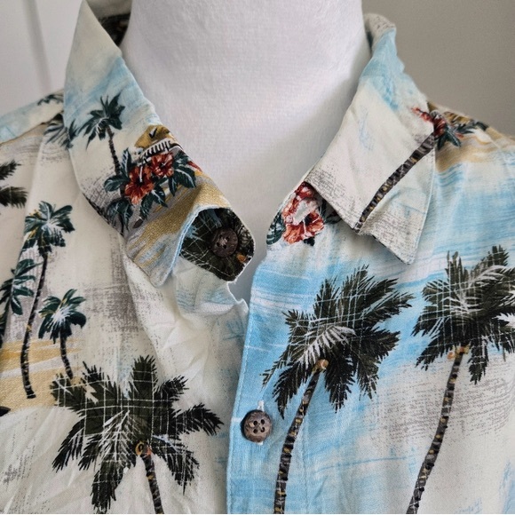 Batck Bay Tropical Palm Tree Button-Up Mens  Xxl Short Sleeve Shirt - Picture 3 of 9